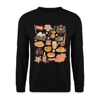 Austria - Unisex Sweatshirt - black - Front - Alina (178cm) & Michal (187cm)