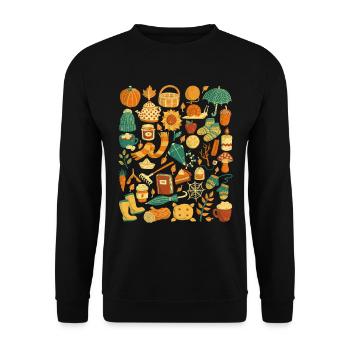 Herbst - Unisex Pullover - Schwarz - Vorne - Alina (178cm) & Michal (187cm)