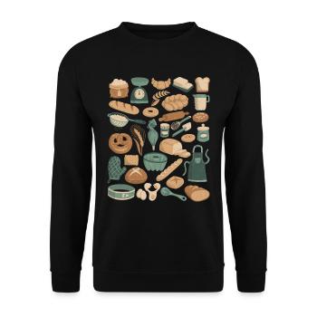 Baking & Bakery Doodles - Unisex Sweatshirt - black - Front - Alina (178cm) & Michal (187cm)