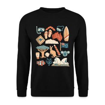 Australia - Unisex Sweatshirt - black - Front - Alina (178cm) & Michal (187cm)