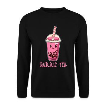Un thé à bulles de thé Kawaii Boba - Sweat-shirt Unisexe - noir - Devant - Alina (178cm) & Michal (187cm)