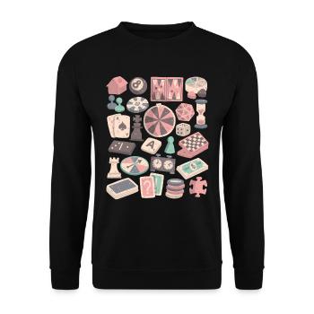 Board games and board games - Unisex Sweatshirt - black - Front - Alina (178cm) & Michal (187cm)