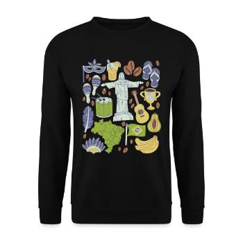 Brasilien - Unisex Pullover - Schwarz - Vorne - Alina (178cm) & Michal (187cm)