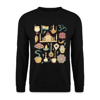 India - Unisex Sweatshirt - black - Front - Alina (178cm) & Michal (187cm)