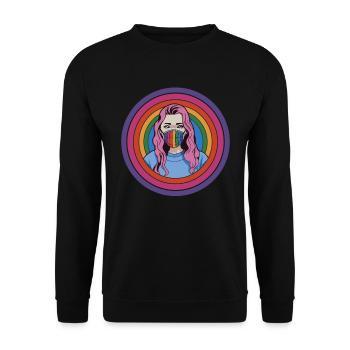 Lesbienne Gay Pride Bisexuelle - Sweat-shirt Unisexe - noir - Devant - Alina (178cm) & Michal (187cm)