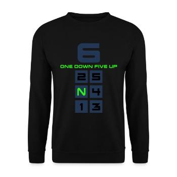 motorcycle motor-biker 6-speed bike motorcyclist - Unisex Sweatshirt - black - Front - Alina (178cm) & Michal (187cm)