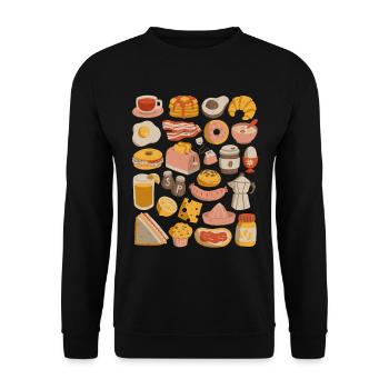 Frühstück & Brunch - Unisex Pullover - Schwarz - Vorne - Alina (178cm) & Michal (187cm)