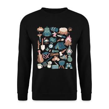 Camping - Unisex Sweatshirt - black - Front - Alina (178cm) & Michal (187cm)