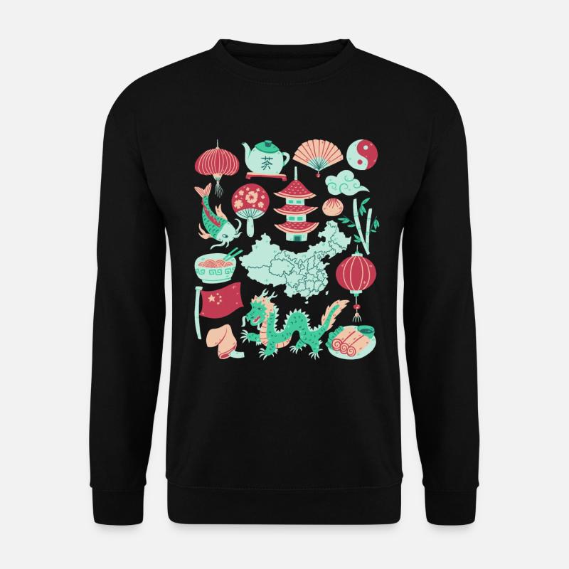China - Unisex Pullover - Schwarz