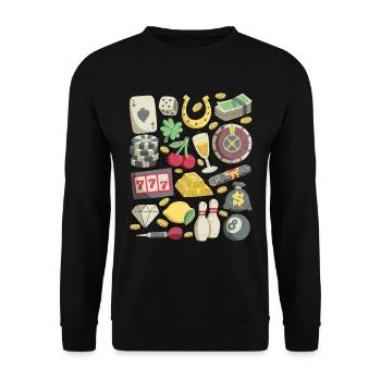 Casino - Unisex Pullover - Schwarz - Vorne - Alina (178cm) & Michal (187cm)