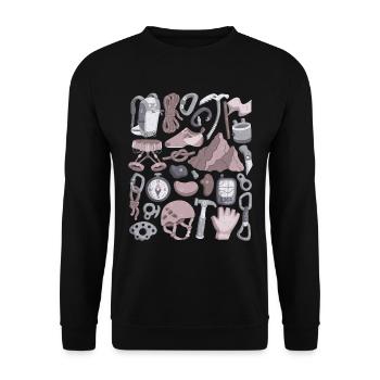 Klettern und Bergsteigen - Unisex Pullover - Schwarz - Vorne - Alina (178cm) & Michal (187cm)