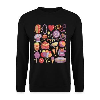 Zirkus - Artisten, Akrobaten, Zirkuszelt - Unisex Pullover - Schwarz - Vorne - Alina (178cm) & Michal (187cm)