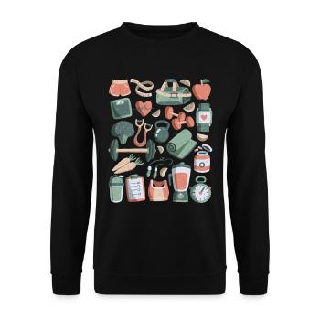 Diet Doodles Perte de poids Poids Fitness Calories - Sweat-shirt Unisexe - noir - Devant - Alina (178cm) & Michal (187cm)
