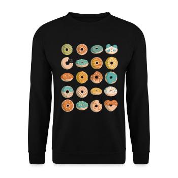 Donuts - Unisex Pullover - Schwarz - Vorne - Alina (178cm) & Michal (187cm)