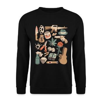 Mafia, crimes, gangsters, protection money, drug trafficking - Unisex Sweatshirt - black - Front - Alina (178cm) & Michal (187cm)