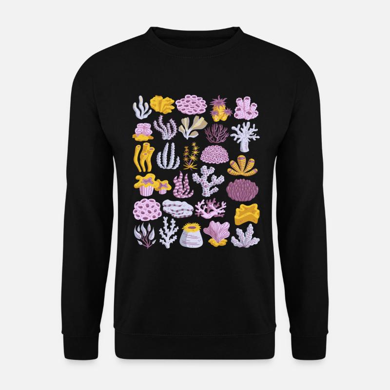 Korallen Doodle Korallenriff Meer Wasser Riff - Unisex Pullover - Schwarz