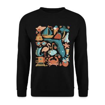 Florida Doodles USA Miami Orlando Amerika - Unisex Pullover - Schwarz - Vorne - Alina (178cm) & Michal (187cm)