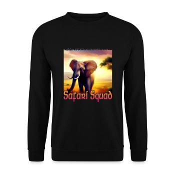 Elephant in Africa - Safari Squad - Unisex Sweatshirt - black - Front - Alina (178cm) & Michal (187cm)