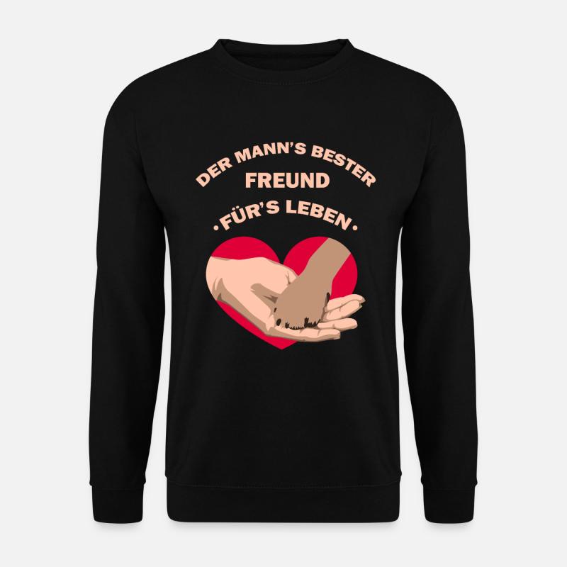 Der Manns bester Freund fürs Leben Hunde Pfote - Unisex Pullover - Schwarz