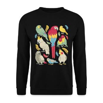 Perroquets - Sweat-shirt Unisexe - noir - Devant - Alina (178cm) & Michal (187cm)
