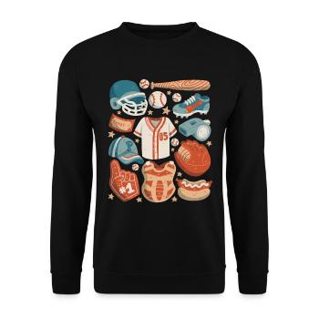 Baseball - Unisex Pullover - Schwarz - Vorne - Alina (178cm) & Michal (187cm)