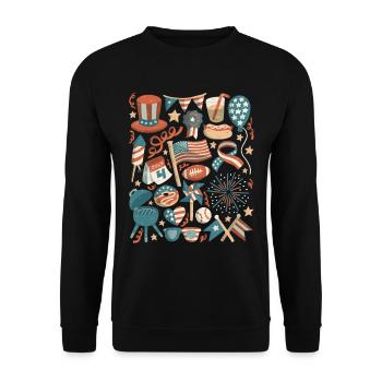 USA 4th of July Independence Day Amerika - Unisex Pullover - Schwarz - Vorne - Alina (178cm) & Michal (187cm)