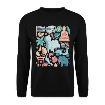 Thailand - Unisex Pullover - Schwarz - Vorne - Alina (178cm) & Michal (187cm)