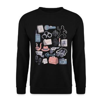 Detective Doodle Trace Evidence Detective Case - Unisex Sweatshirt - black - Front - Alina (178cm) & Michal (187cm)
