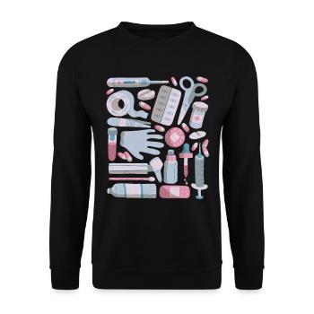 Trousse de premiers soins Doodles Trousse de premiers soins Médecine - Sweat-shirt Unisexe - noir - Devant - Alina (178cm) & Michal (187cm)