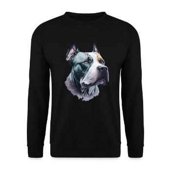 Pitbull Terrier Art amoureux des chiens - Sweat-shirt Unisexe - noir - Devant - Alina (178cm) & Michal (187cm)