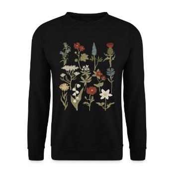 Wildblumen - Unisex Pullover - Schwarz - Vorne - Alina (178cm) & Michal (187cm)