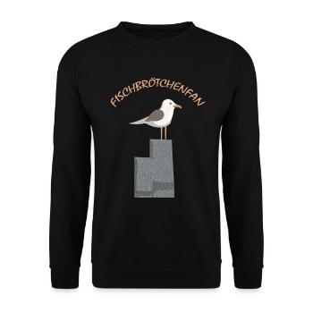 Fischbrötchen Fan die Möwe - Unisex Pullover - Schwarz - Vorne - Alina (178cm) & Michal (187cm)