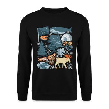 Alaska - Unisex Sweatshirt - black - Front - Alina (178cm) & Michal (187cm)