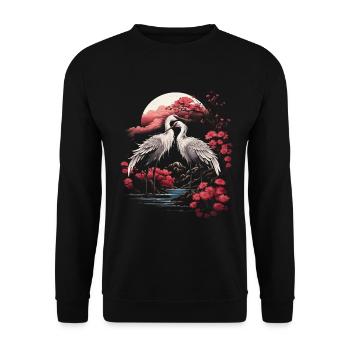 Japanese Bird, Nature, Japan, Culture, Wildlife - Unisex Sweatshirt - black - Front - Alina (178cm) & Michal (187cm)