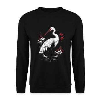 Japanese Bird, Nature, Japan, Culture, Wildlife - Unisex Sweatshirt - black - Front - Alina (178cm) & Michal (187cm)