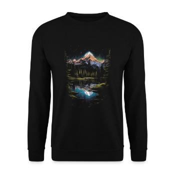 Montana America Outdoor Mountains - Unisex Sweatshirt - black - Front - Alina (178cm) & Michal (187cm)