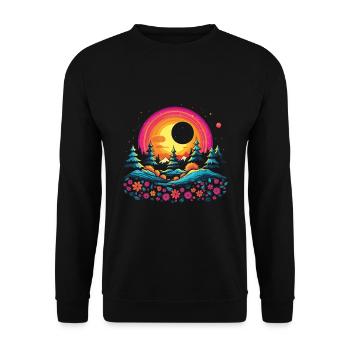 Hippie Love Nature Colorful Meditation - Unisex Sweatshirt - black - Front - Alina (178cm) & Michal (187cm)