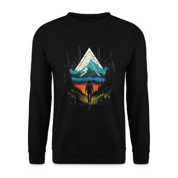 Randonneur Paysage Forêt Extérieure - Sweat-shirt Unisexe - noir - Devant - Alina (178cm) & Michal (187cm)