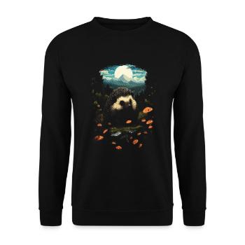 Hedgehog Animal - Unisex Sweatshirt - black - Front - Alina (178cm) & Michal (187cm)