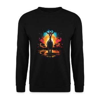 Giraffe Animal Wildlife - Unisex Sweatshirt - black - Front - Alina (178cm) & Michal (187cm)