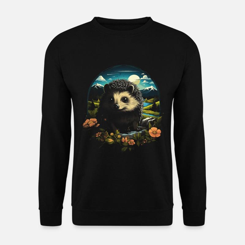 Igel Tier - Unisex Pullover - Schwarz