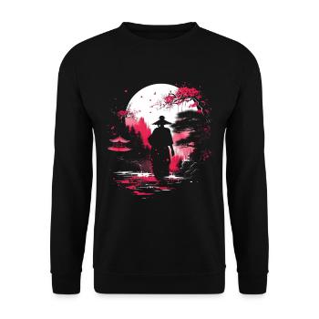 Geisha Kyoto Kimono Culture Samurai Anime Shrine - Unisex Sweatshirt - black - Front - Alina (178cm) & Michal (187cm)