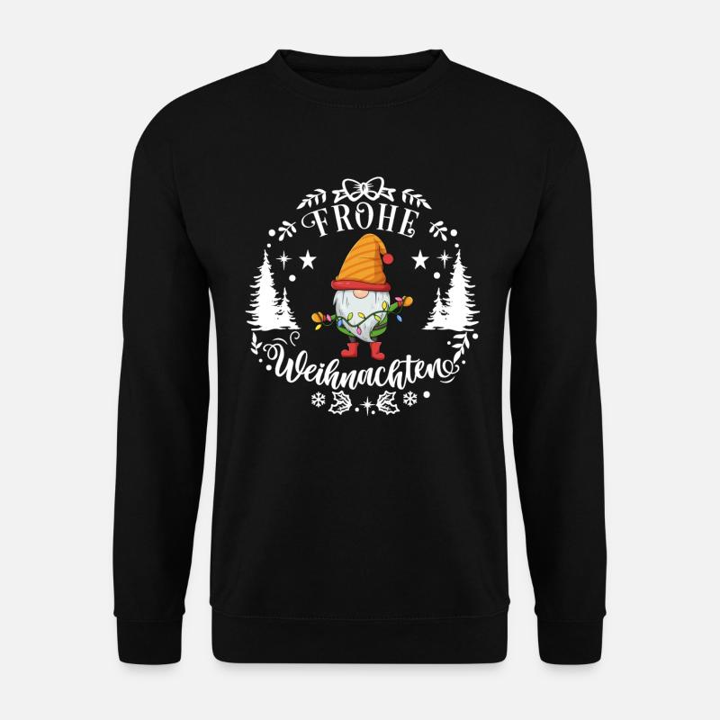 Frohe Weihnachten mit Weihnachtszwerg ein Zwerg - Unisex Pullover - Schwarz
