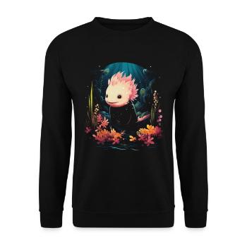 Mignon Axolotl Lover Artwork - Sweat-shirt Unisexe - noir - Devant - Alina (178cm) & Michal (187cm)