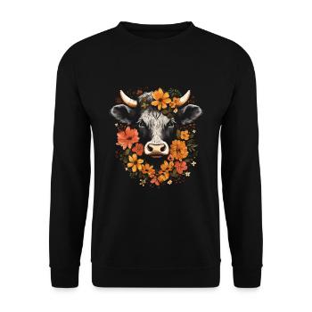 Fleurs mignonnes Fermier d’animaux de la ferme - Sweat-shirt Unisexe - noir - Devant - Alina (178cm) & Michal (187cm)