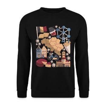 Belgium - Unisex Sweatshirt - black - Front - Alina (178cm) & Michal (187cm)
