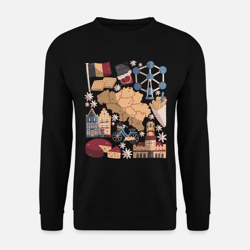 Belgien - Unisex Pullover - Schwarz