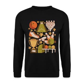 Bowling - Unisex Sweatshirt - black - Front - Alina (178cm) & Michal (187cm)