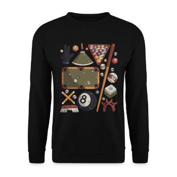 Billard - Sweat-shirt Unisexe - noir - Devant - Alina (178cm) & Michal (187cm)