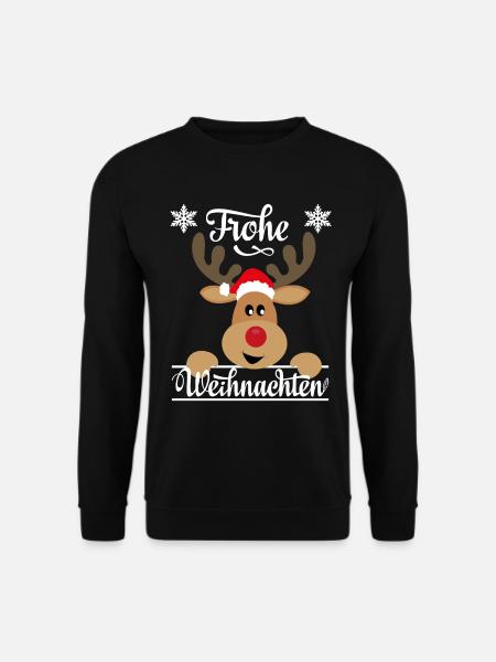 Frohe Weihnachten ein Weihnachtshirsch Rentier - Unisex Pullover - Schwarz